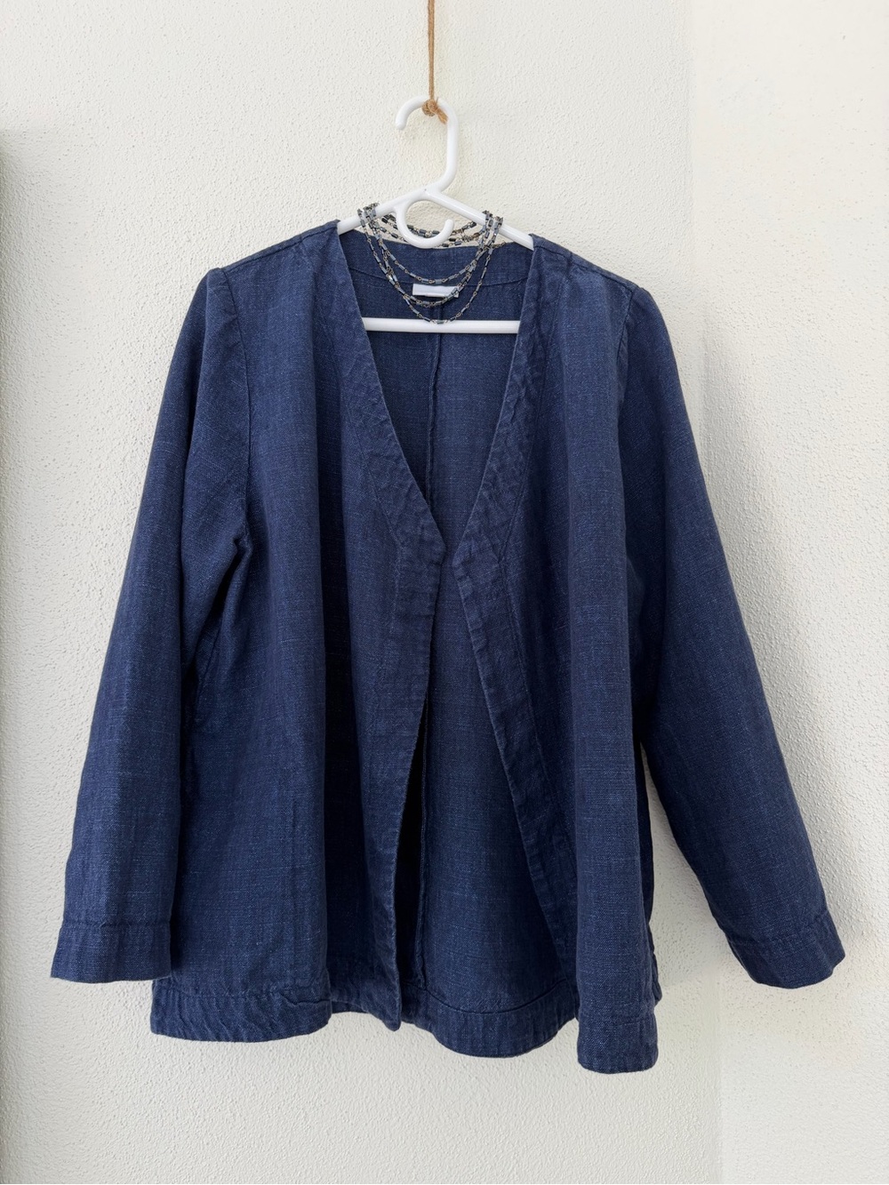 Pure Jill 100% Linen Open-Front Jacket Cardigan - Size L - Picture 3 of 12